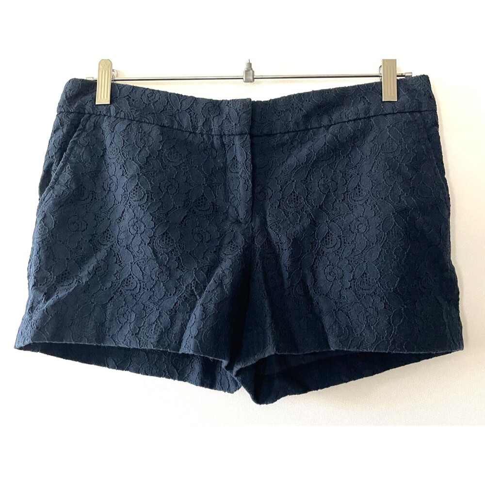Kenar Womens Navy Blue Lace Overlay Shorts Size 6